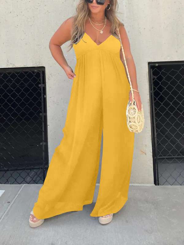 V-Neck Effortless Wide Leg Jumpsuit (Buy 2 Free Shipping)