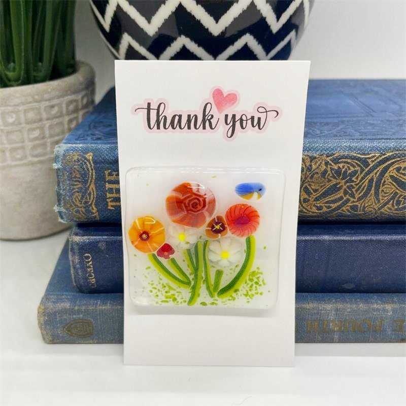 Glass Gift Hug with Flowers