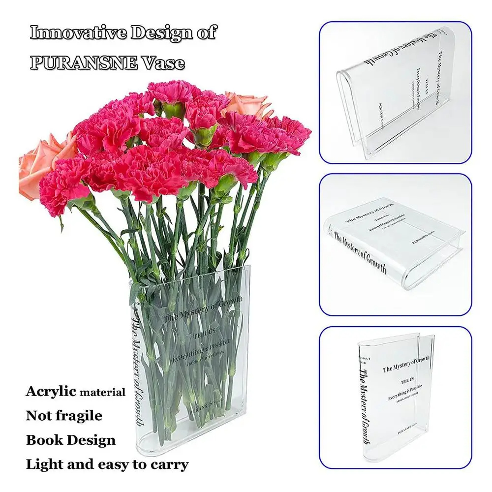 🌹VALENTINES DAY GIFTS IDEAS-BOOK SHAPE ACRYLIC VASE