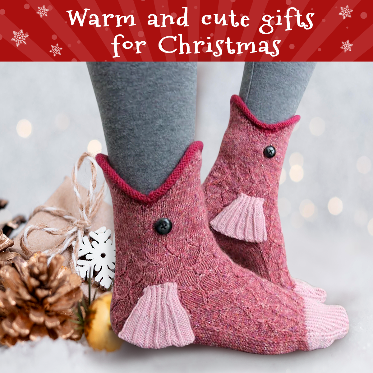 🎅3D Knit Crocodile Socks🎁