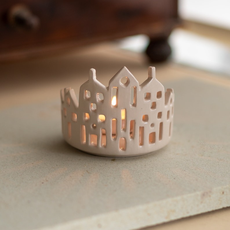 Cityscape Candle Holder Cozy Ambiance Unique Holiday Gift