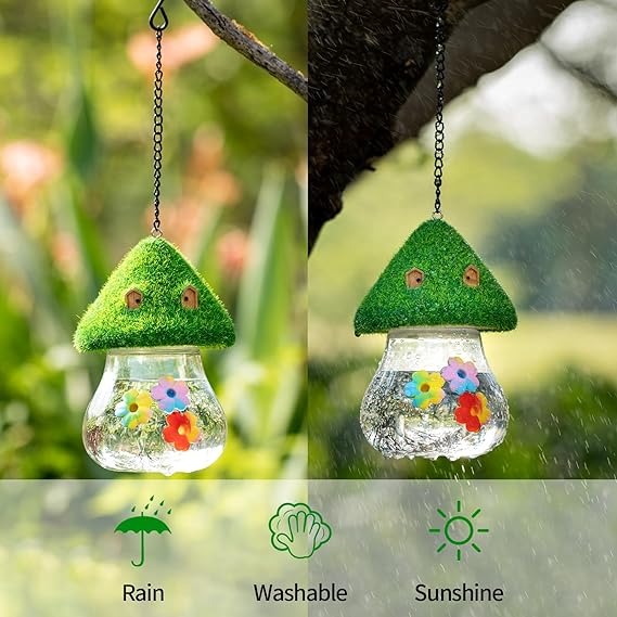 🐦Cute Mushroom Shape Bird Water Feeder for Outside Wild Bird Gift for Bird Lovers