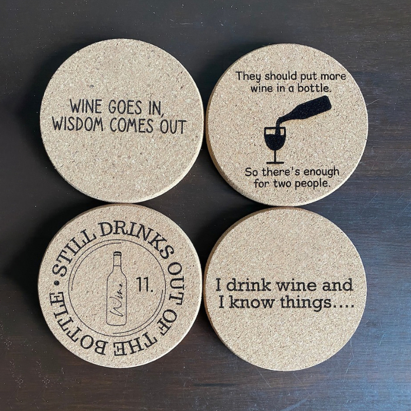 😂Humorous Cork Wine Coasters