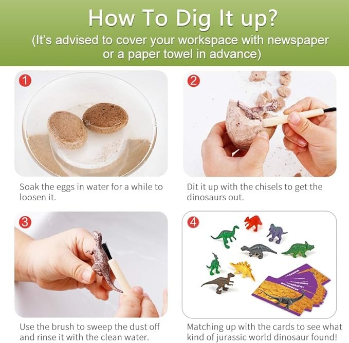 Puzzle Toy-Dinosaur Egg Dig Kit-12 Different Dino Toys