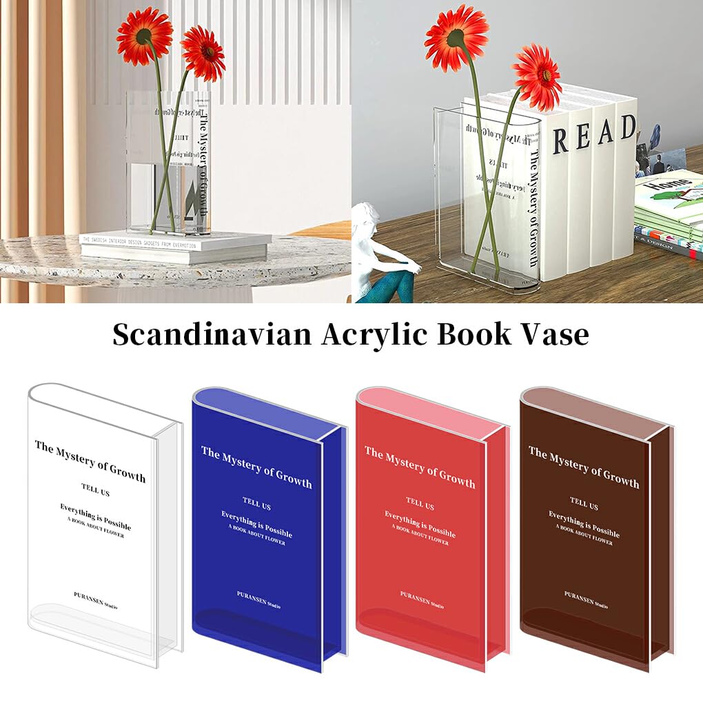 🌹VALENTINES DAY GIFTS IDEAS-BOOK SHAPE ACRYLIC VASE