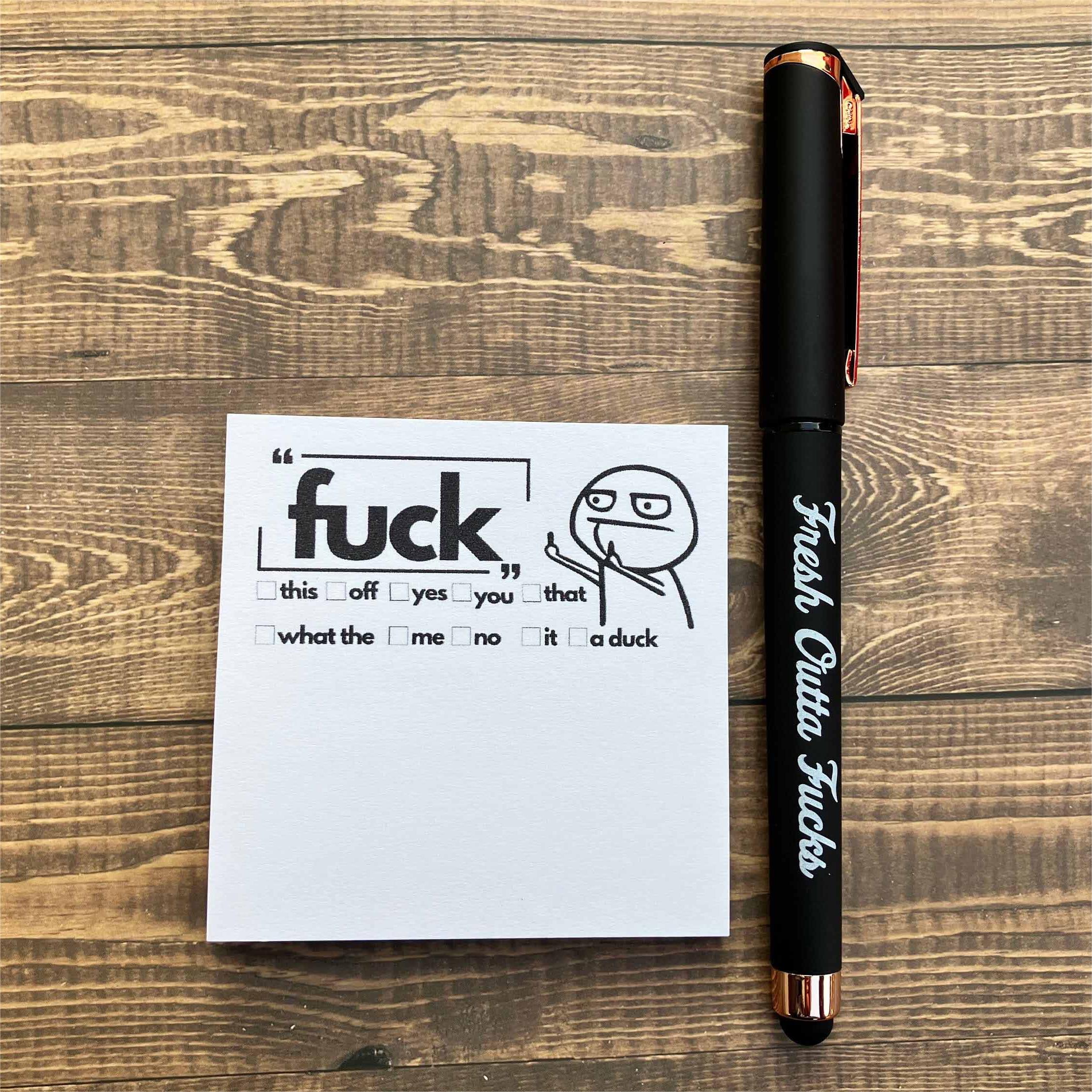 🤣Funny Spoof Post-It Notes And Pens