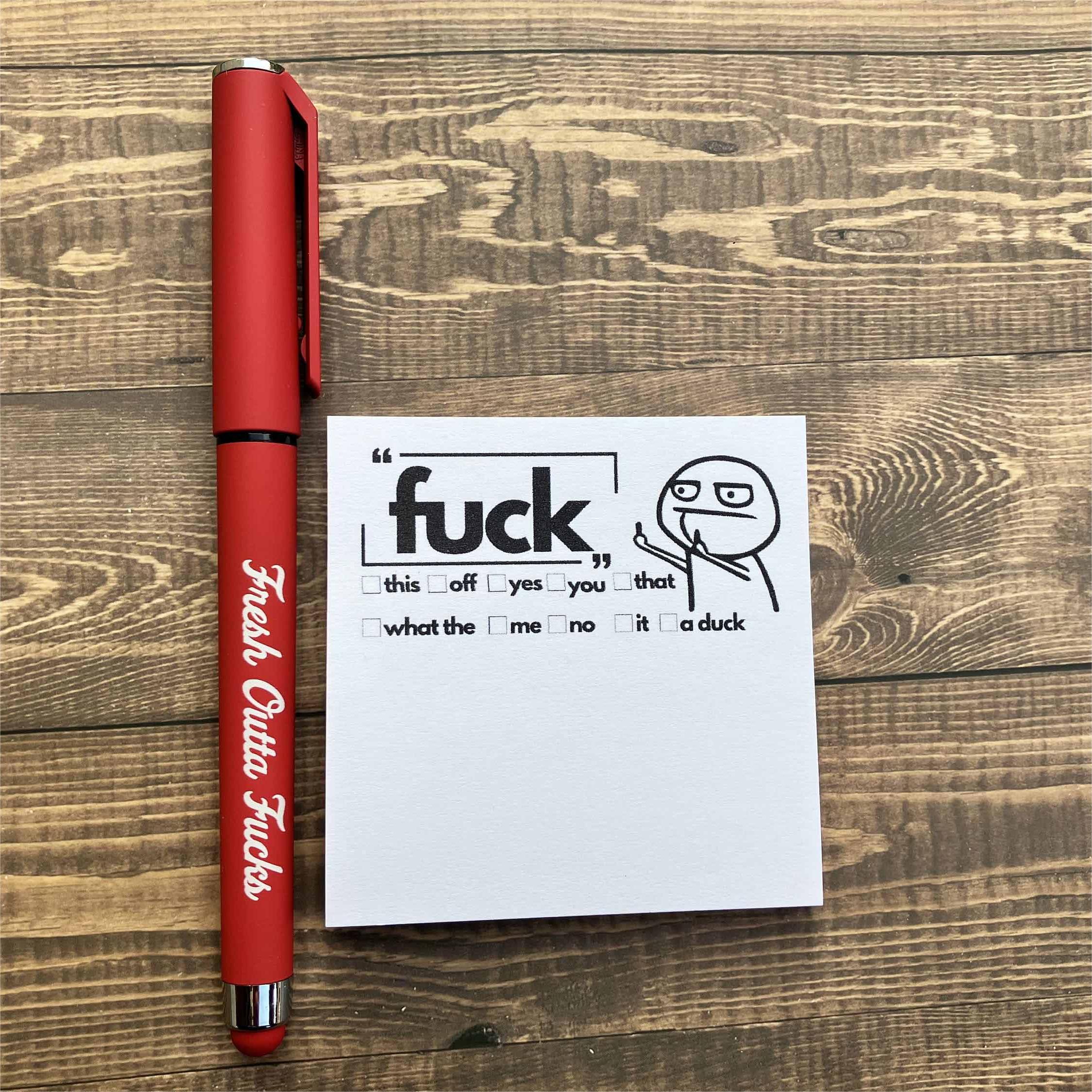 🤣Funny Spoof Post-It Notes And Pens
