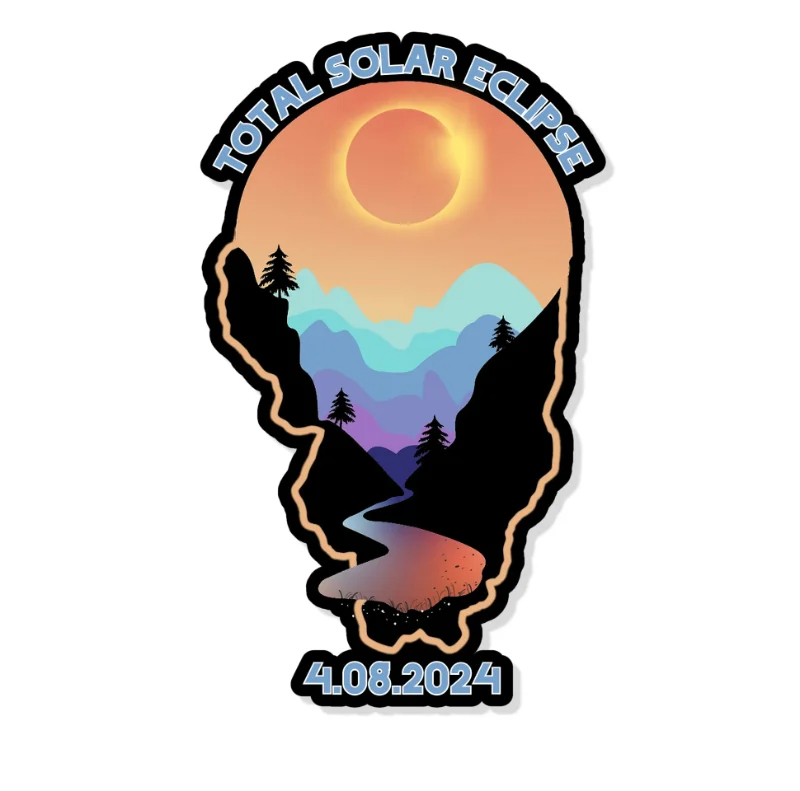 Total Solar Eclipse State Stickers(Set of 4)