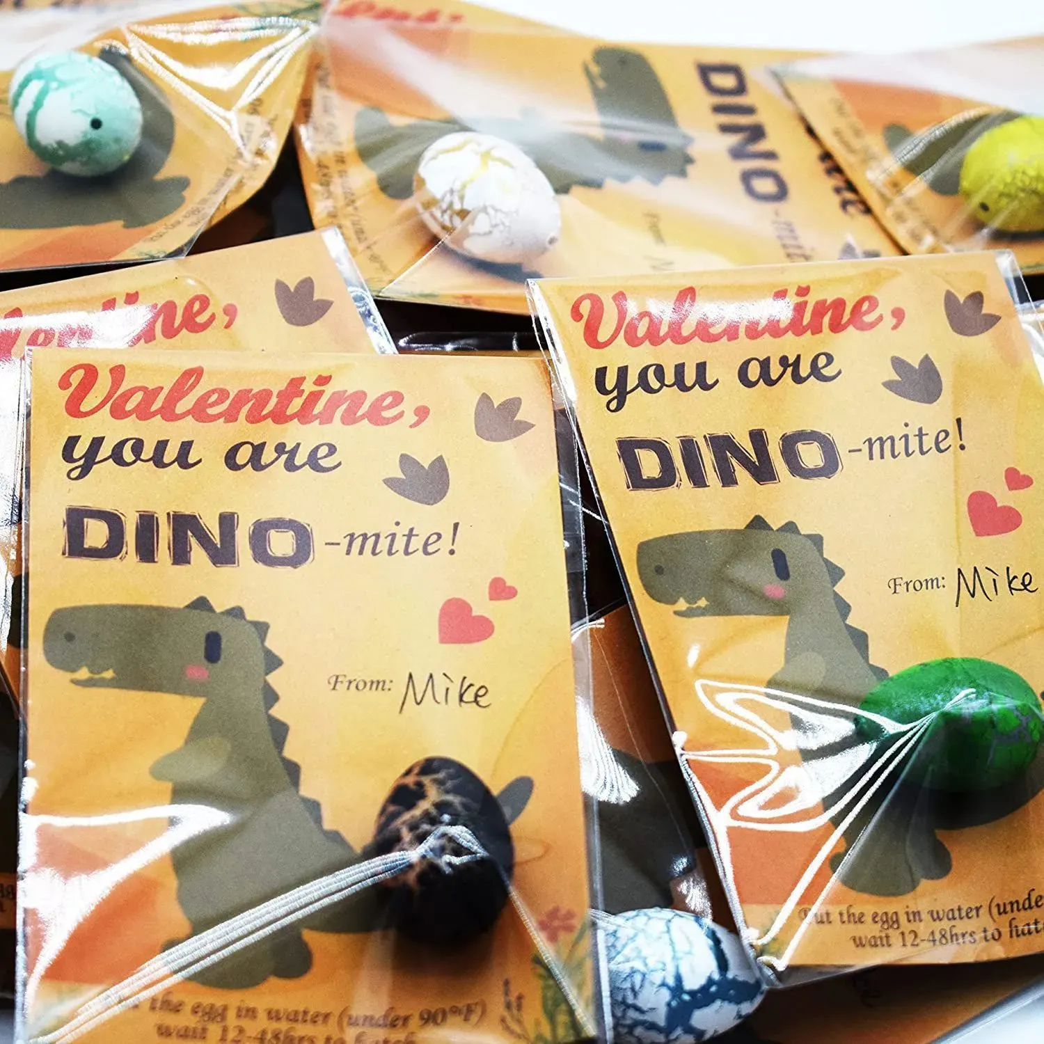 24Pcs Dinosaur Egg Hatching Card-Funny Dino Valentine Exchange Cards for kids