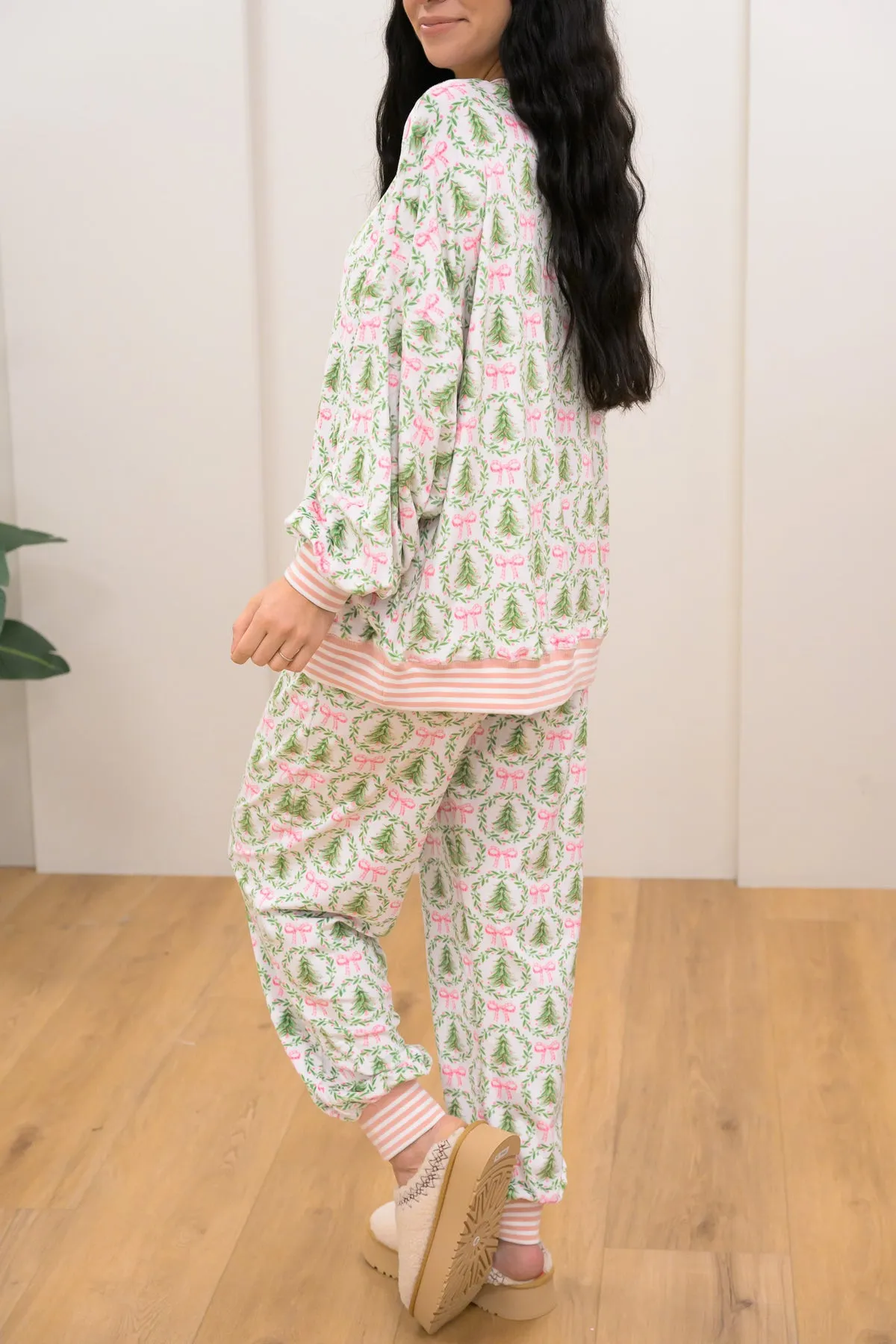 Christmas Trees and Bows Pajama Set (Buy 2 Free Shipping)