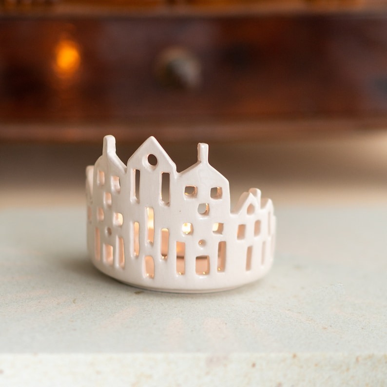 Cityscape Candle Holder Cozy Ambiance Unique Holiday Gift