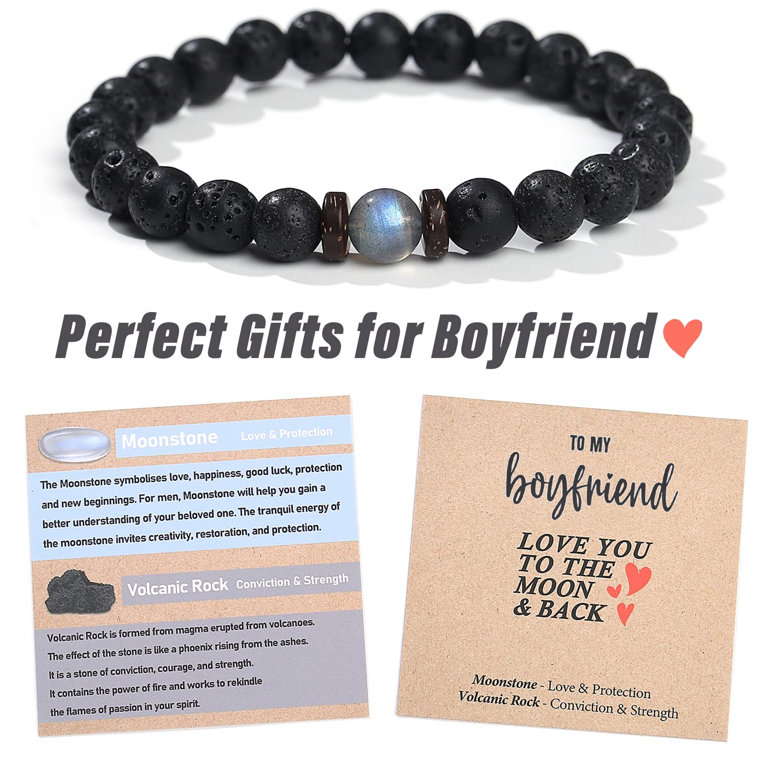 Valentine's Day Specials-Natural Volcanic Rock Beaded Bracelet