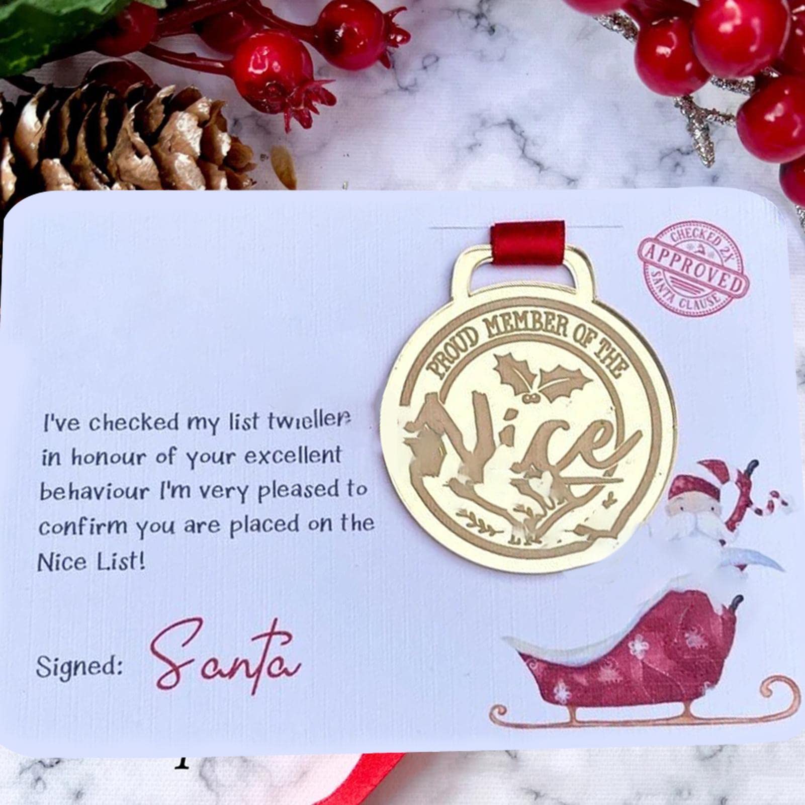 🥇Christmas Creative Badge Greeting Card💌