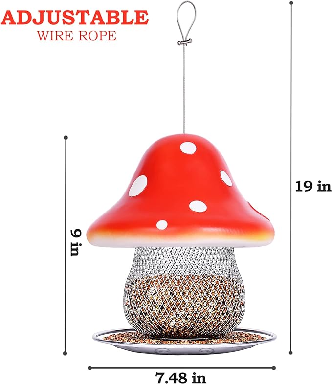 Mushroom Solar Bird Feeder -Bird Love's Choice🐦