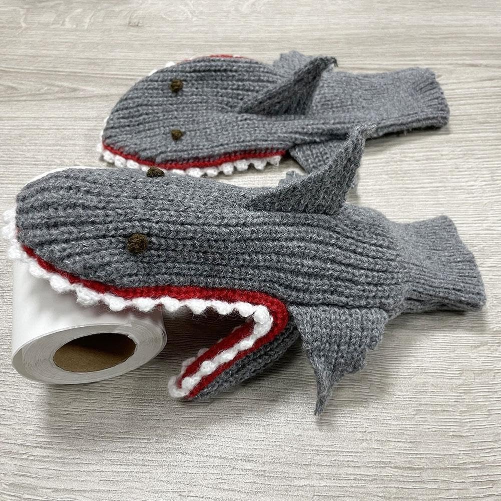  🐱‍🐉Knit Warm Shark Gloves - Perfect Gift for Winter🎁