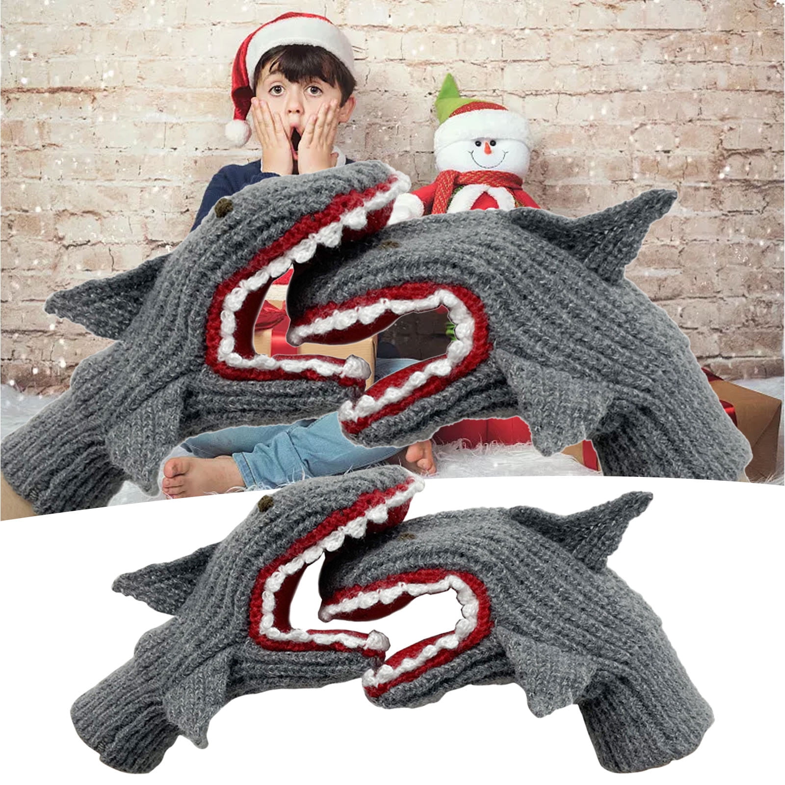  🐱‍🐉Knit Warm Shark Gloves - Perfect Gift for Winter🎁