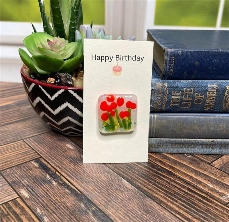 Glass Gift Hug with Flowers