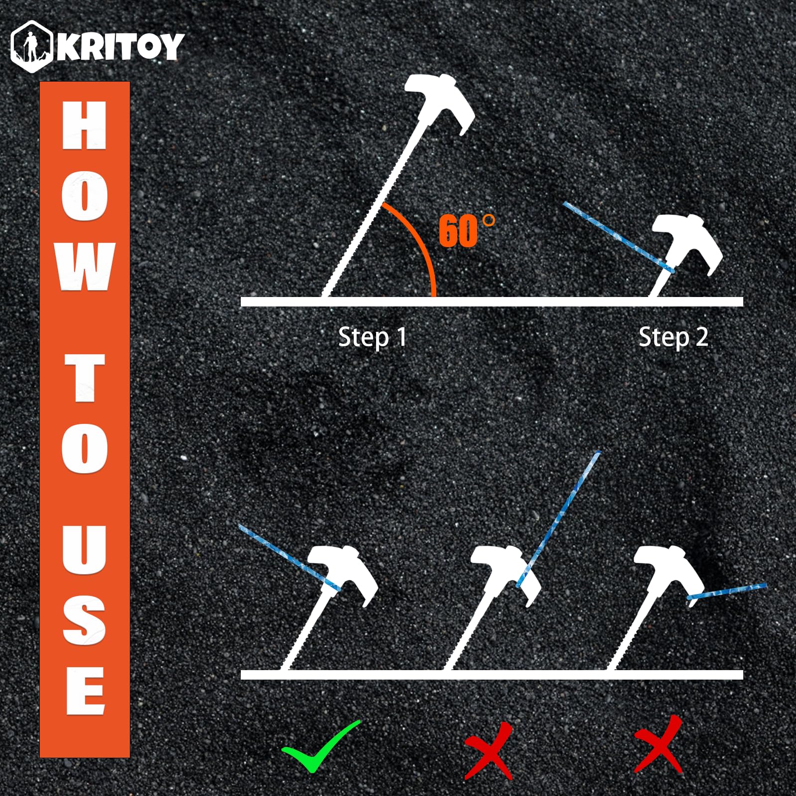 8" Screw in Tent Stakes - Ground Anchors Screw in