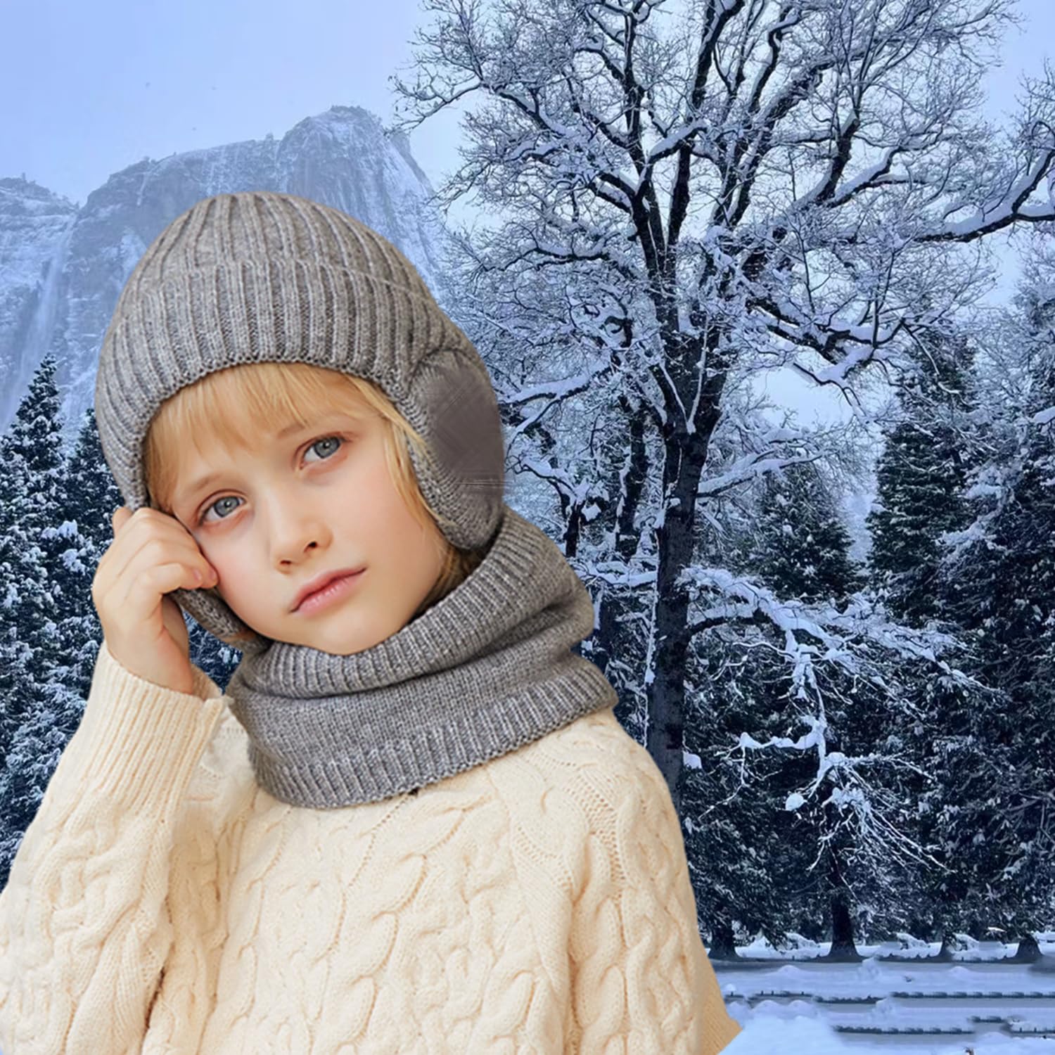 🧣Children's Winter Fleece Scarf Suit