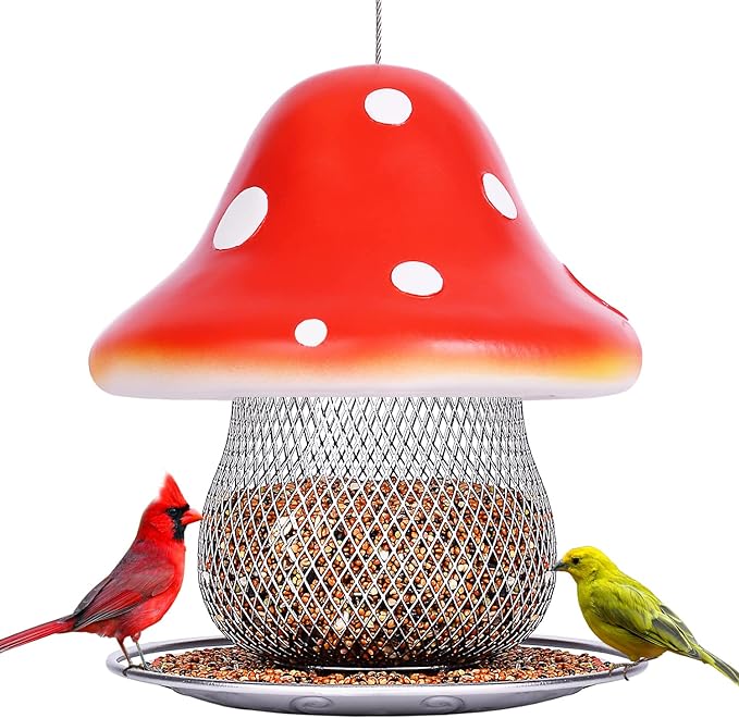 Mushroom Solar Bird Feeder -Bird Love's Choice🐦