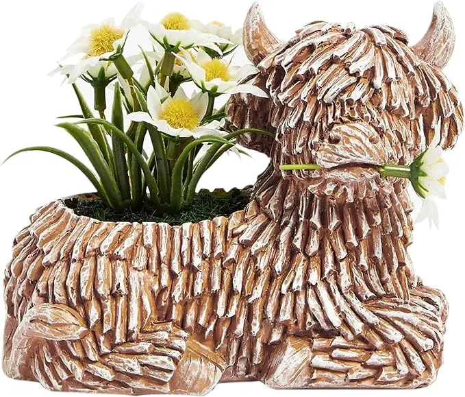 🎁Mother's Day Hot 50%Off—HIGHLAND COW POTTED STATUES