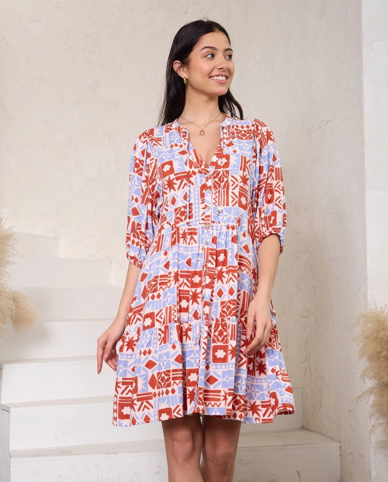 BOHO MINI DRESS - DESERT