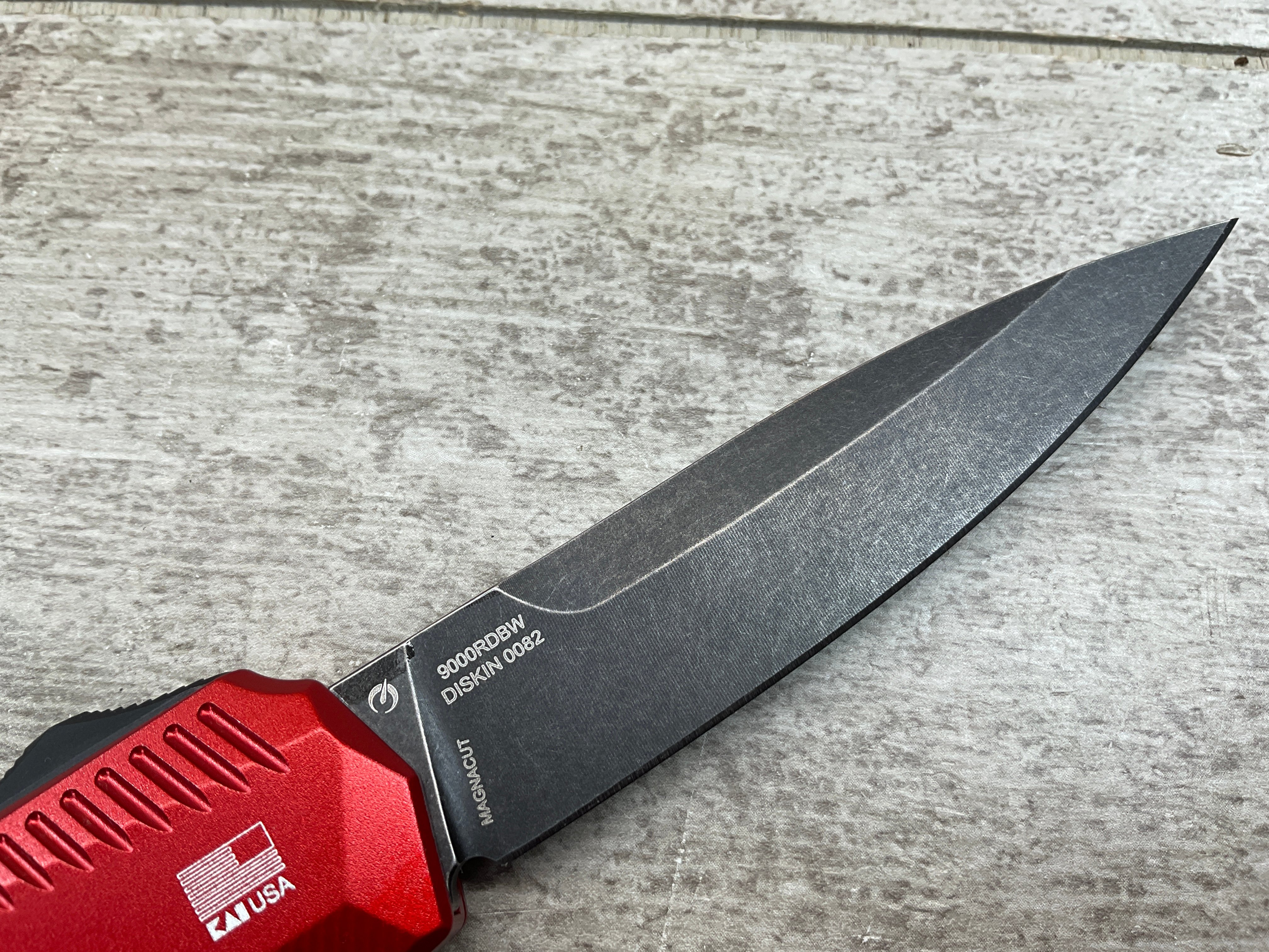 🔥LAST DAY 49% OFF🔥- 9000R Matt Diskin  OTF AUTO Knife 3.3" CPM-MagnaCut Two-Tone Reverse Tanto Blade, (🎉50th Anniversary Edition🎉)