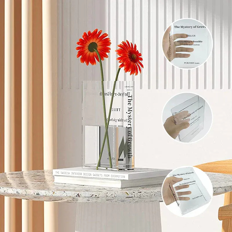 🌹VALENTINES DAY GIFTS IDEAS-BOOK SHAPE ACRYLIC VASE