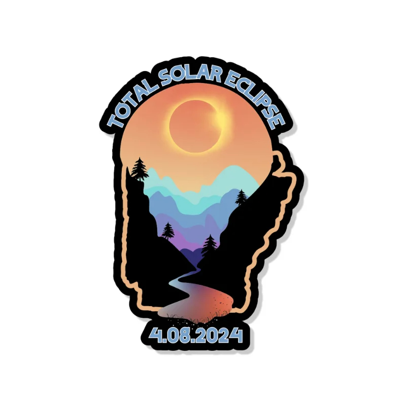 Total Solar Eclipse State Stickers(Set of 4)