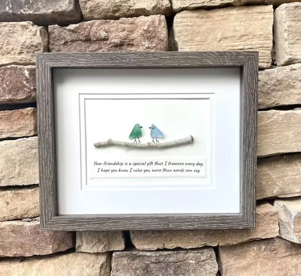 Sea Glass Art, Seaglass Birds, Friend Birthday Gift