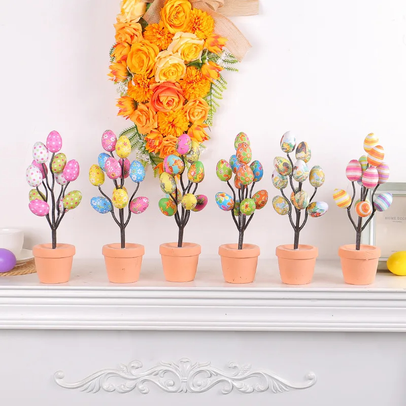 Easter Printed Egg Potted Plant