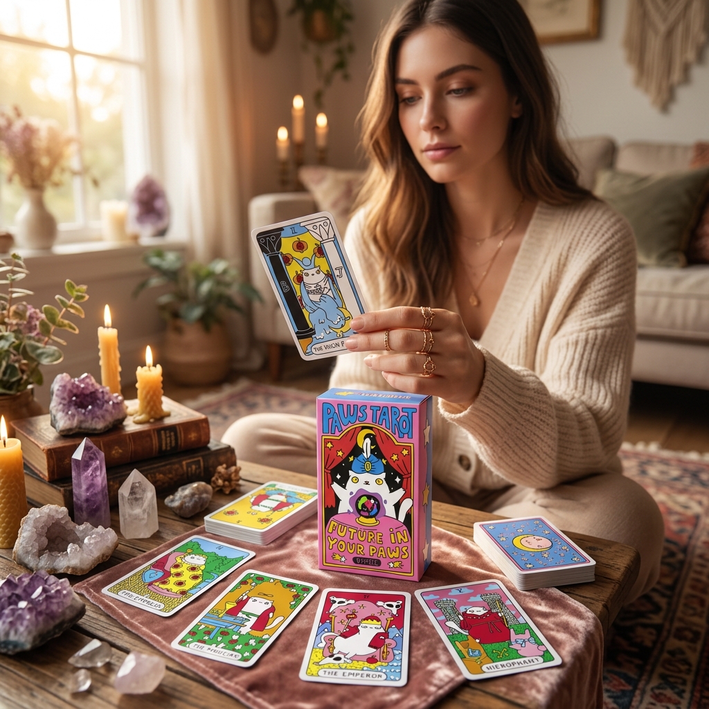 🐾Last Day 49% OFF 🐱Cat Tarot Cards🔮For Cat Lovers And Tarot Beginners, Great For Party Entertainment