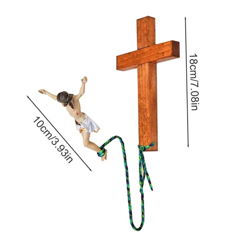 Wall Bungee Jumping Jesus Cross Ornament 
