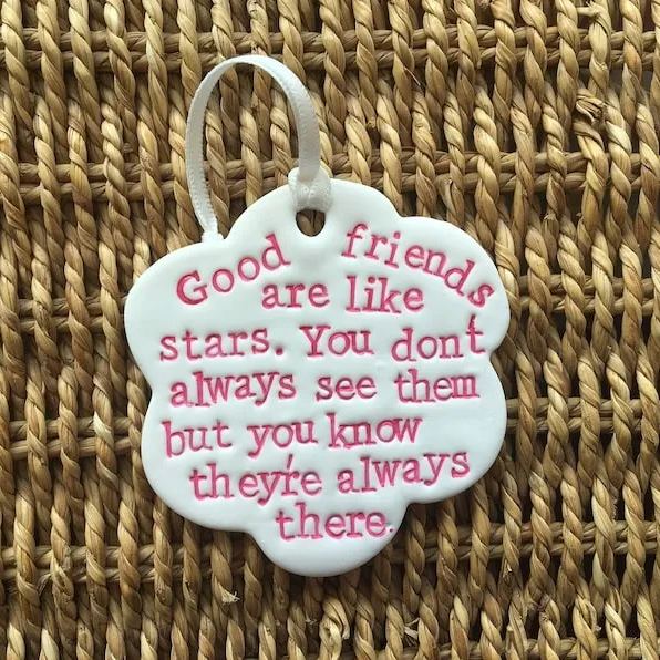 Best Christmas Gift -Clay Flower Friendship Ornaments