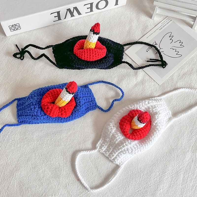 🤣Sausage Mouth Hand Knitted Mask👄