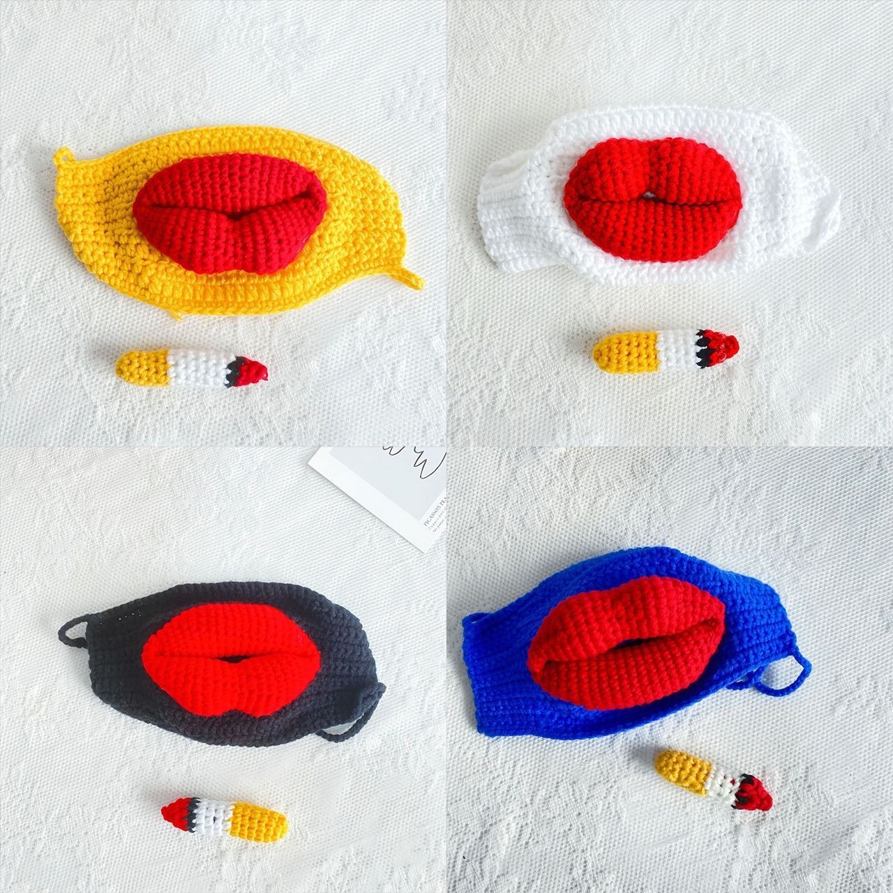 🤣Sausage Mouth Hand Knitted Mask👄