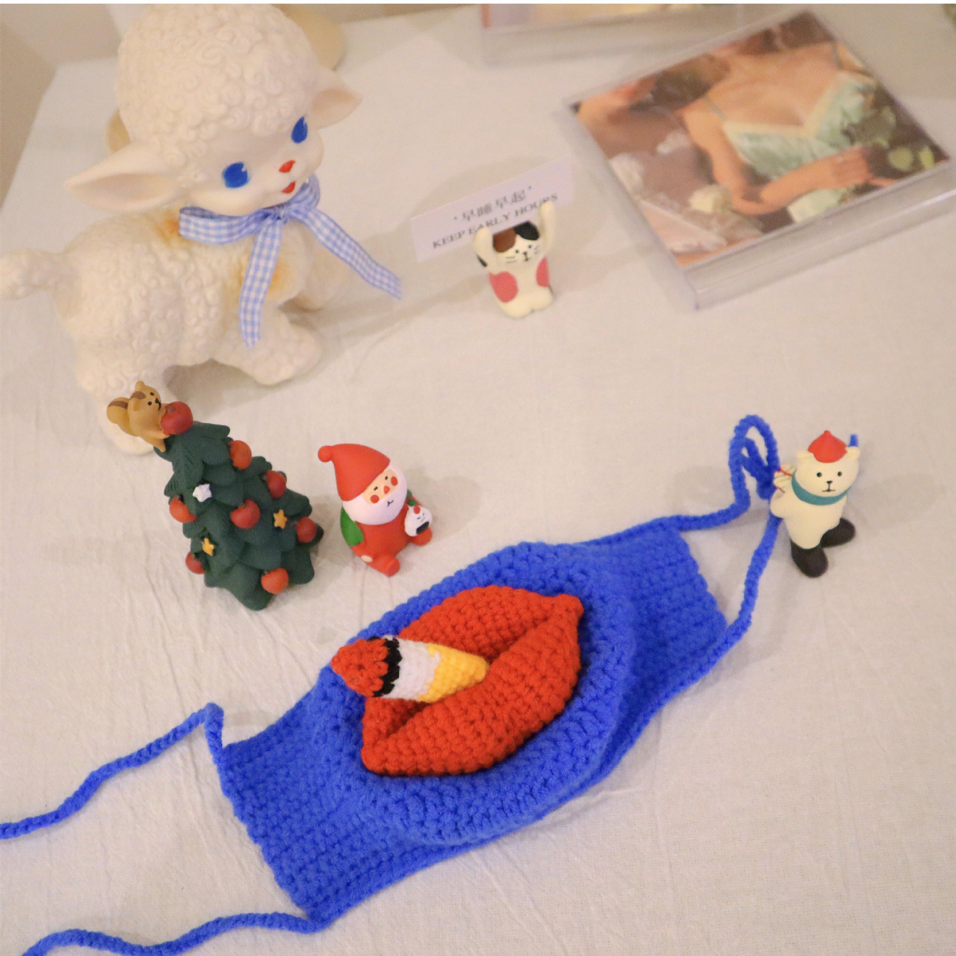 🤣Sausage Mouth Hand Knitted Mask👄