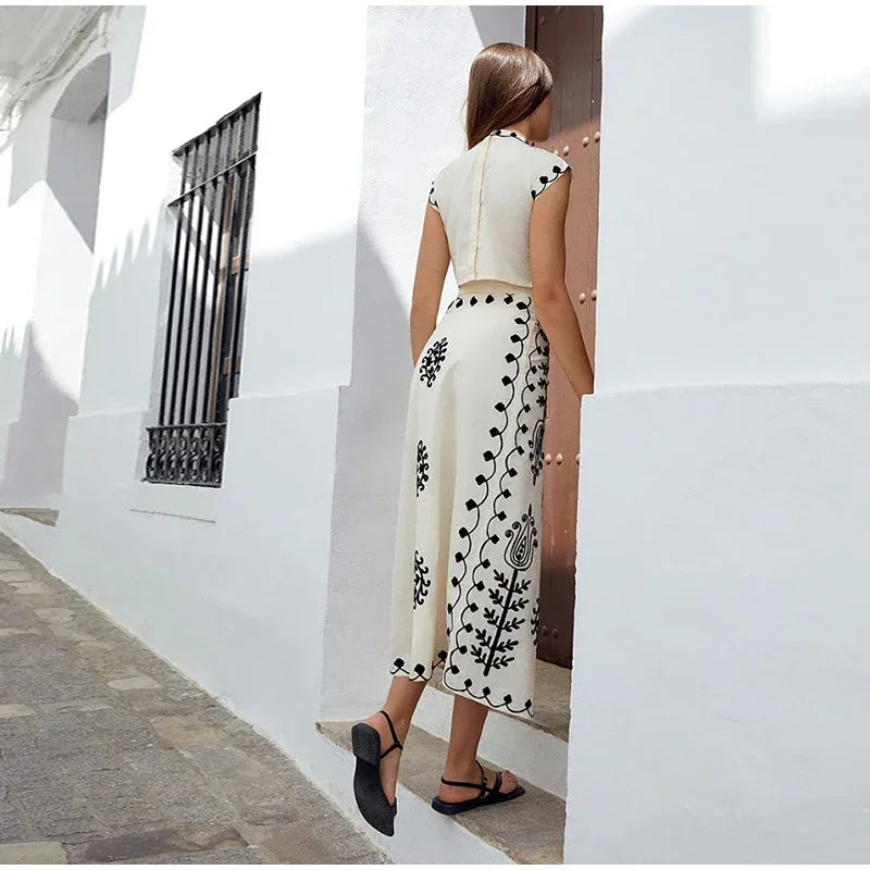 Crop Top And Skirt Set