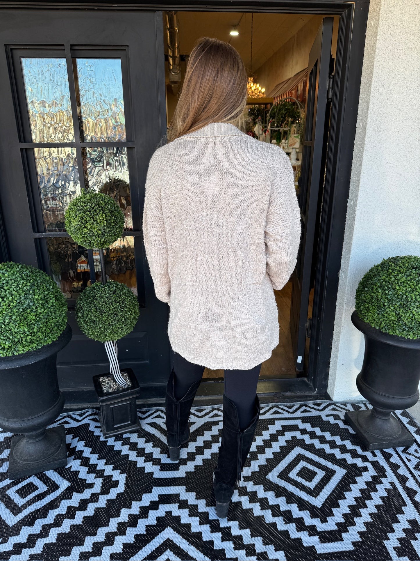 Button Pocket Knitted Cardigan