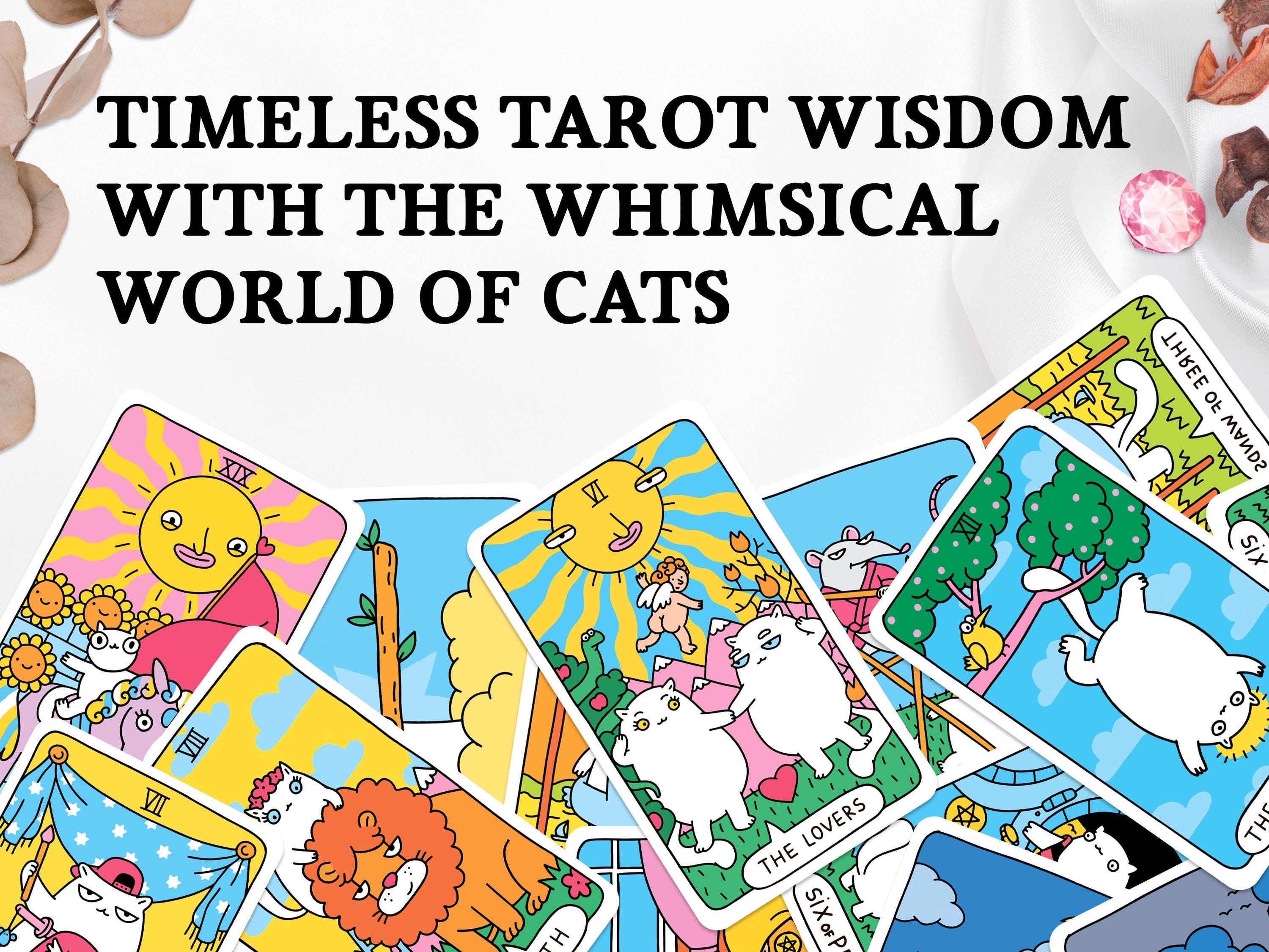 🐾Last Day 49% OFF 🐱Cat Tarot Cards🔮For Cat Lovers And Tarot Beginners, Great For Party Entertainment