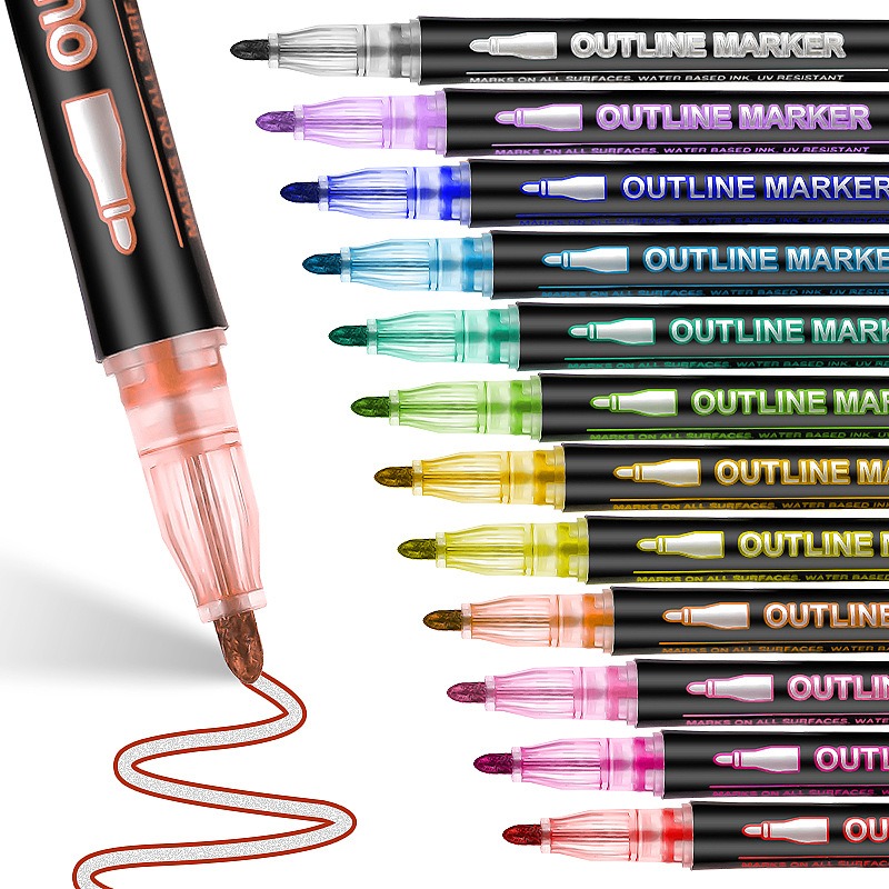 🎈Back-to-School🚌Colorful Double Line Outline Pen