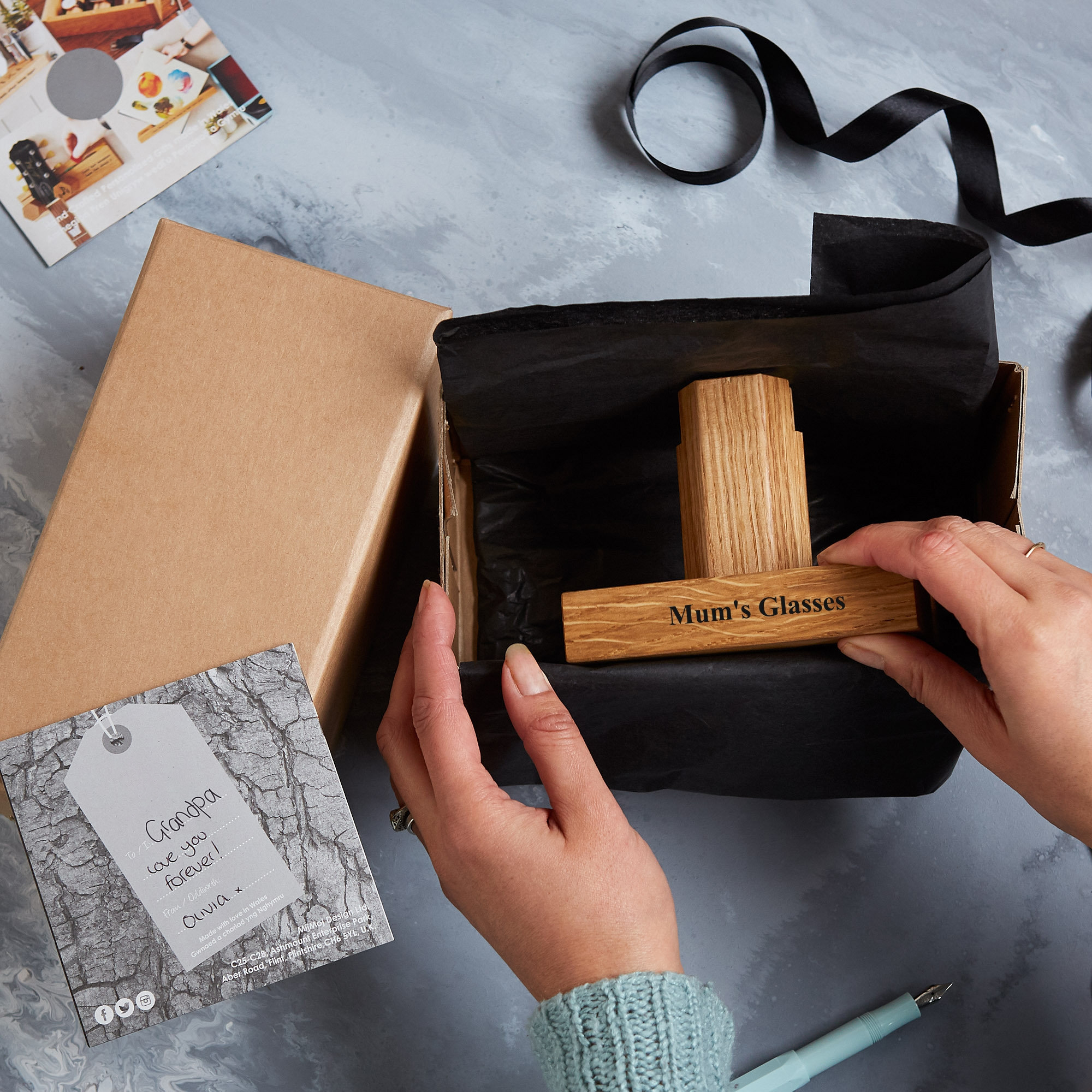 Unique Gift - Solid Oak Eye Glasses Stand