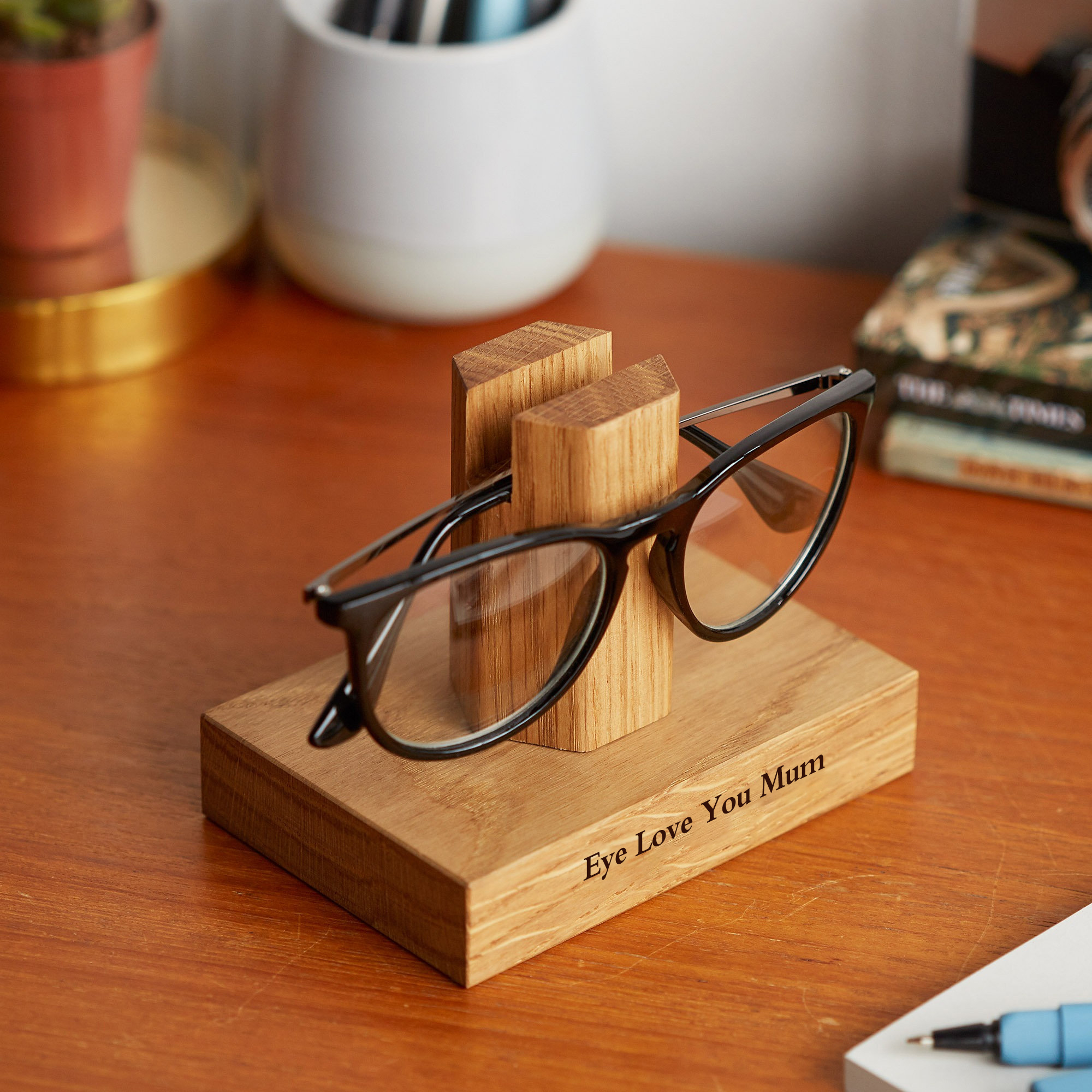Unique Gift - Solid Oak Eye Glasses Stand