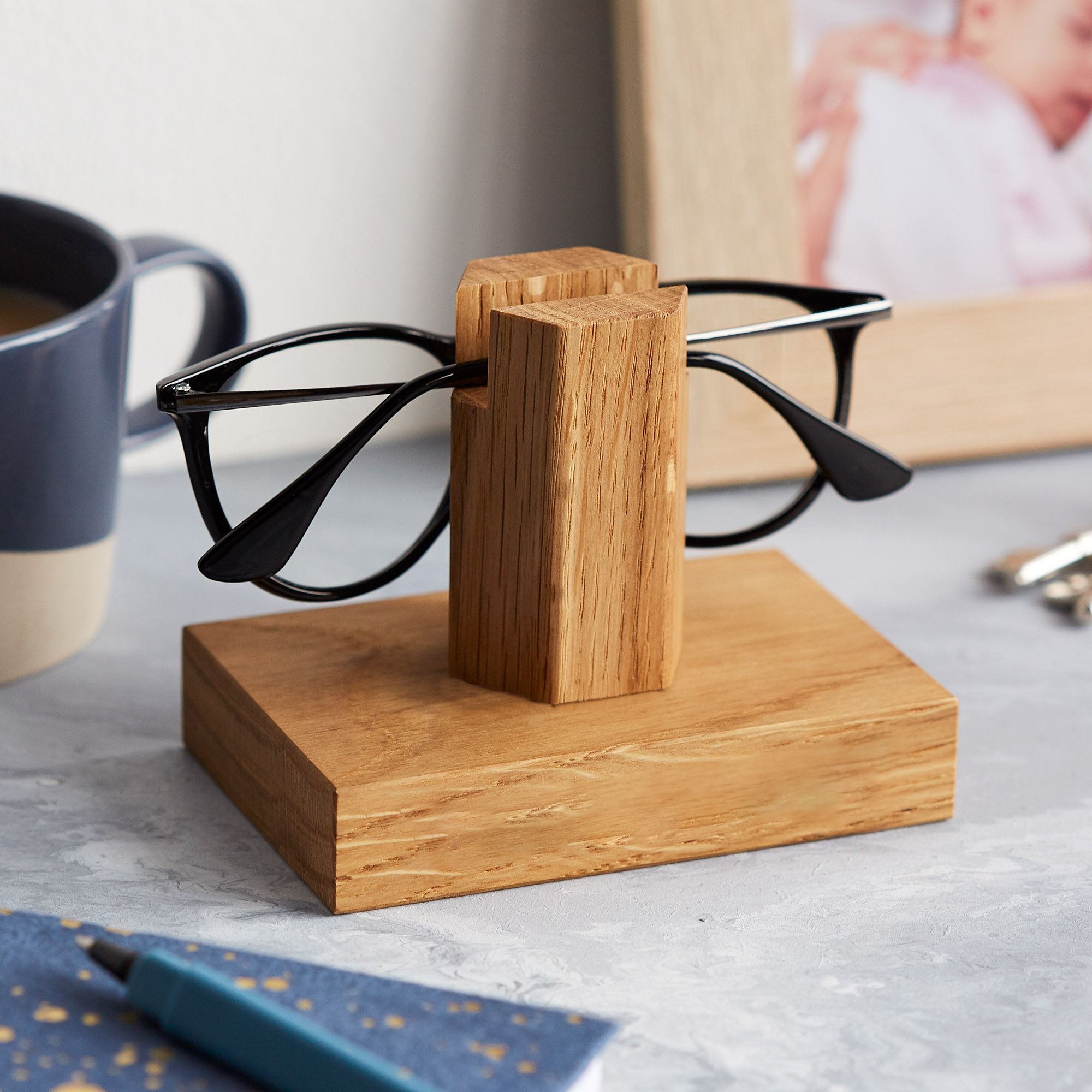 Unique Gift - Solid Oak Eye Glasses Stand