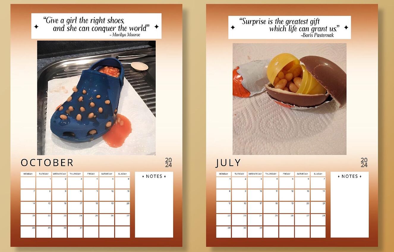 Baked Beans in Weird Places 2024 Calendar