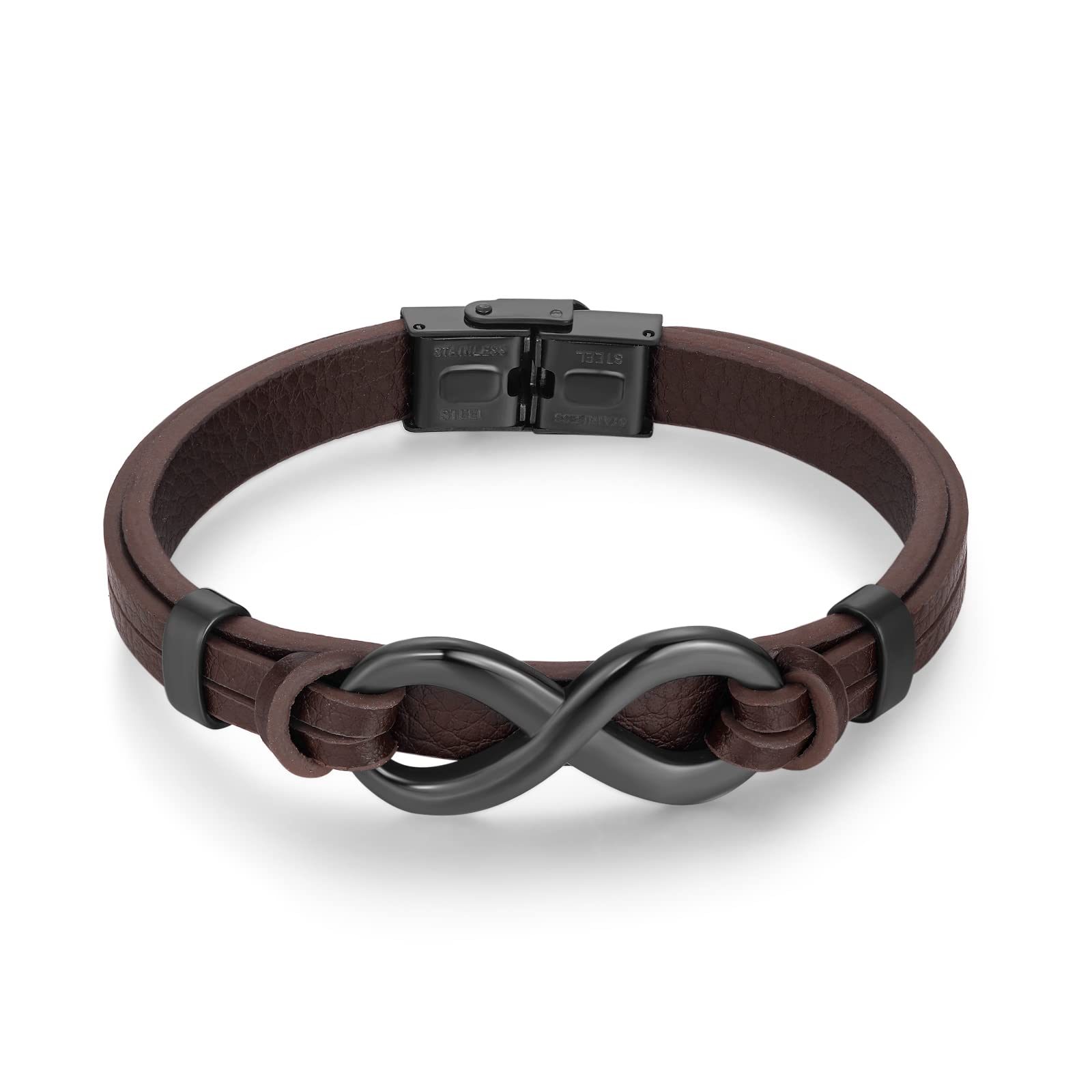 Men's Leather Infinity Bracelet