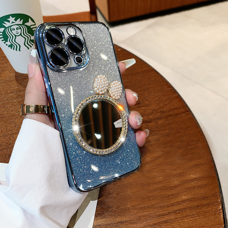 🎀Internet Celebrity Mirror - 💥Sparkling Pink Phone Case📱