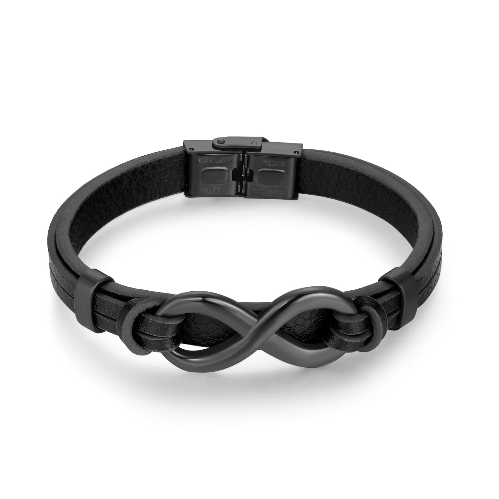 Men's Leather Infinity Bracelet