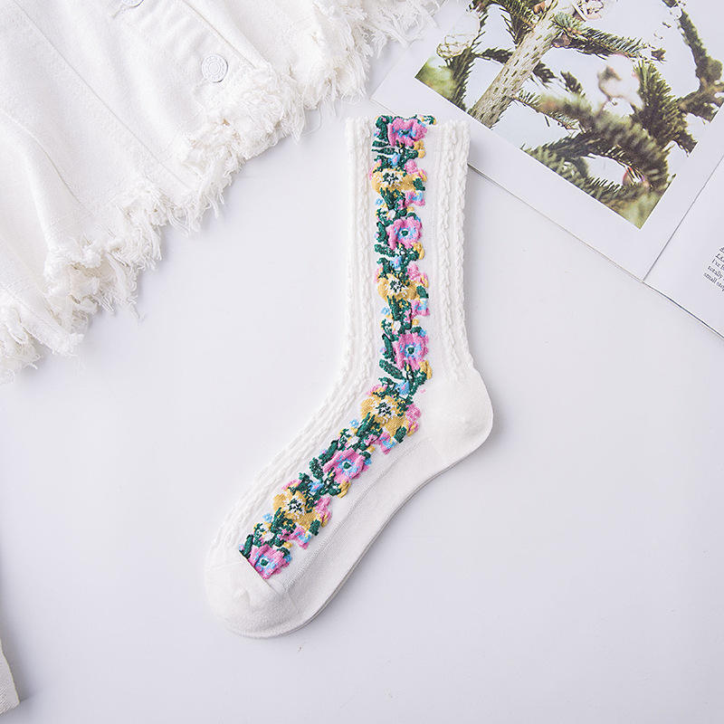 🎁New Year Sale🎁Vintage Embroidered Floral Women Socks
