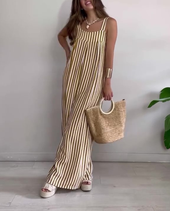 Women's Loose Casual Striped Jumpsuit (Buy 2 Free Shipping)